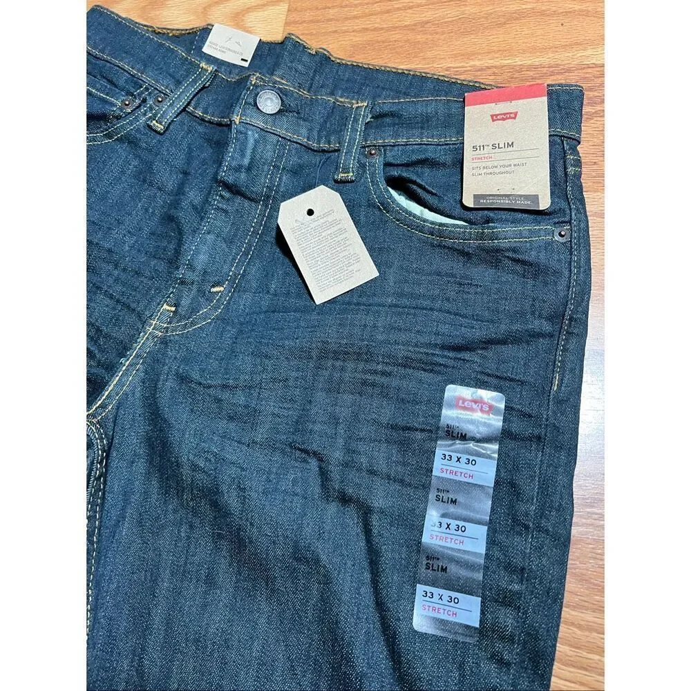 Levi’s Men’s NWT 511 Slim Fit Stretch Jeans 33x30